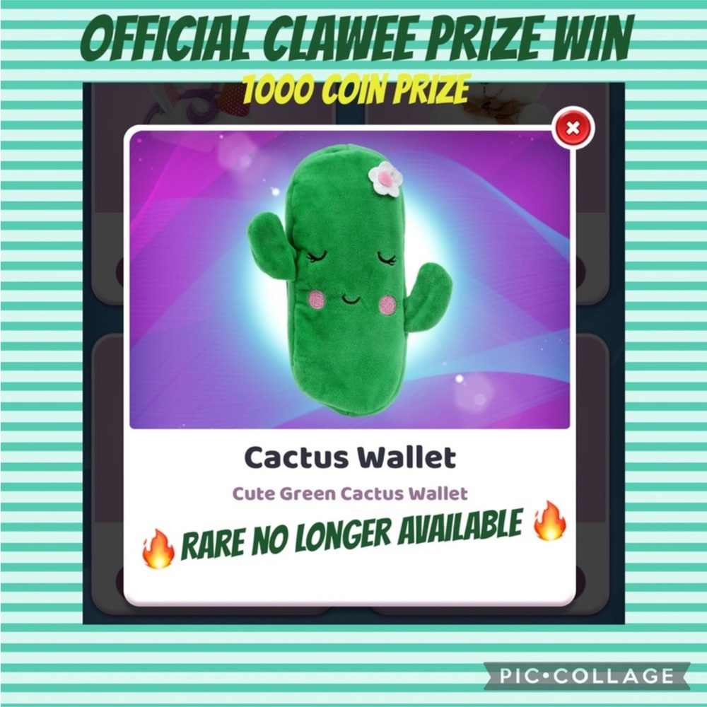 Clawee prize win Cactus 🌵 Wallet New